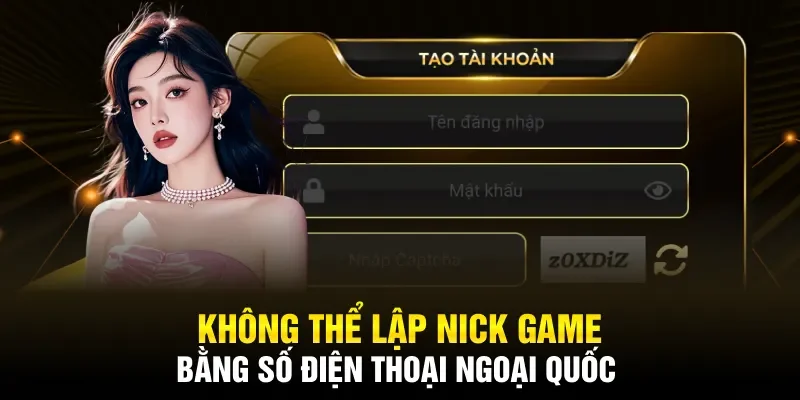 Không thể đăng ký hitclub bằng số điện thoại ngoại quốc